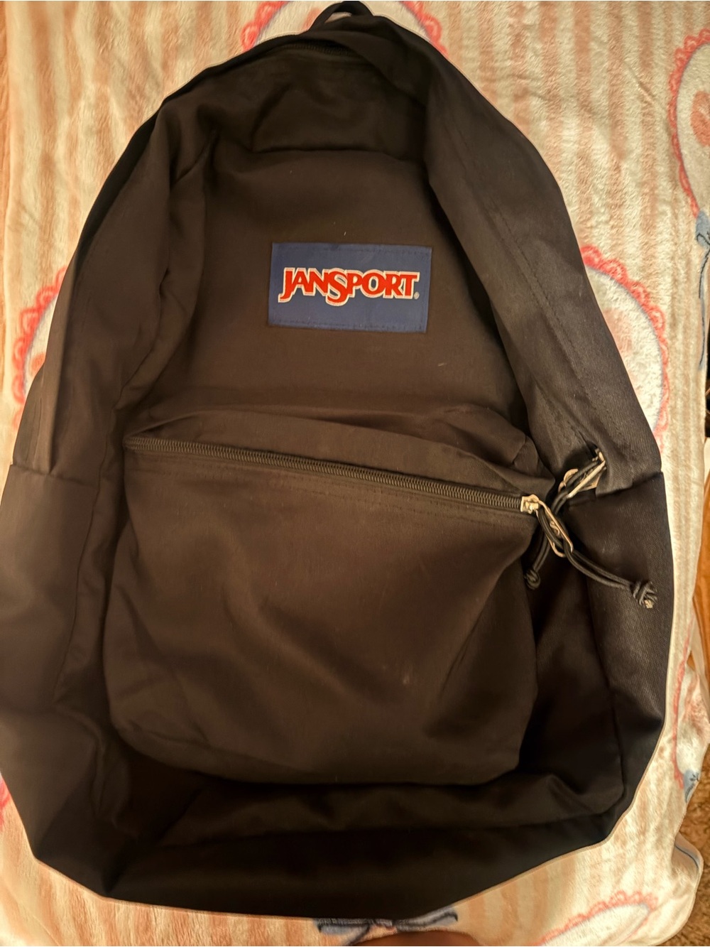 Jansport Black Backpack with Logo Patch